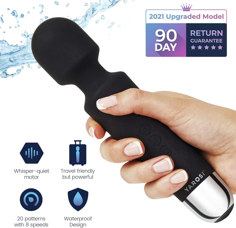 Yarosi Micro Personal Massage Wand Smallest Strongest Handheld Cordless Massager, Strong Powerful Compact Perfect For Travel, Magic Stress Away, All Body Back Legs Hand Pains Sports Recovery