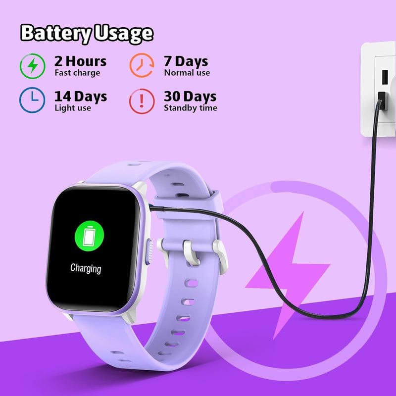 Butele Kids Smart Watch Girls Boys, Smart Girls Watch for Kids Smart Watch Gifts for 4-16 Years Old with Sleep Mode Multiple Sports Modes Pedometer Birthday Gift for Boys Girls (Purple) Purple