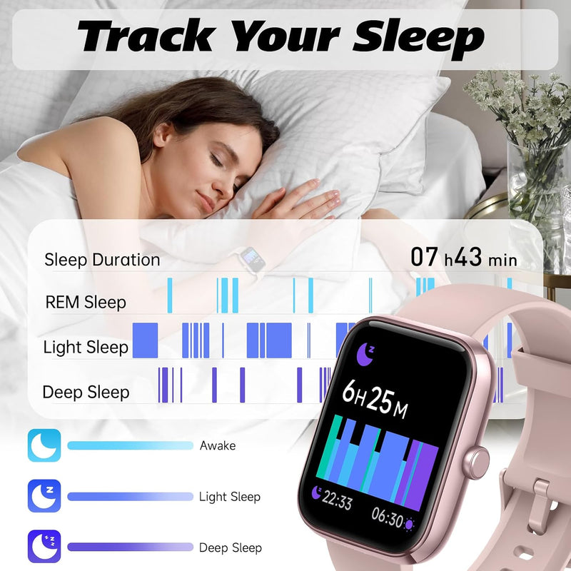 Smart Watch for Women Men (Answer/Make Call), 2026 New 1.91" HD SmartWatch, Fitness Watch with 120+ Sport Modes, IP68 Waterproof, Pedometer, Heart Rate/Sleep Monitor, Activity Tracker for Android iOS Pink