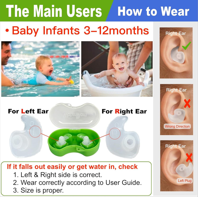 WaterDam Swimming Ear Plugs Great Waterproof Ultra Comfy Earplugs Prevent Swimmer's Ear - BeesActive Australia
