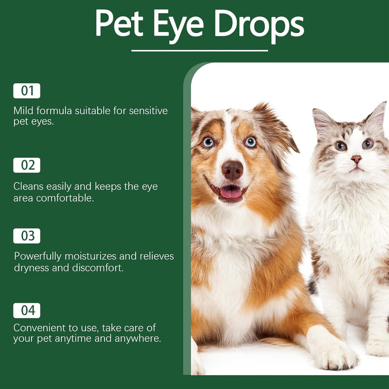 Pet Eye Drops for Dogs & Cats, Relieve Itching, Irritation & Allergies Symptoms - Natural Formula, Dog Eye Infection Treatment, Safe for Daily Use(60ml)