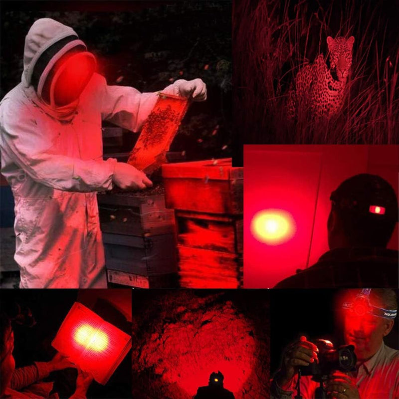 XLENTGEN Red Light Hunting Headlamp Rechargeable Red LED Headlamps 3 Modes Super Bright Red Headlamp for Coon Coyote Hog Predator Hunting Astronomy & Night Photography (Batteries Included)