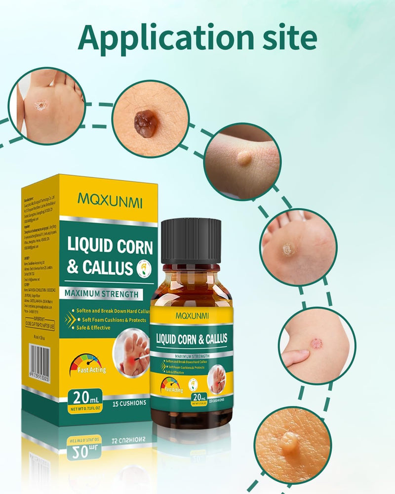 Corn Removers for Toes: Liquid Salicylic Acid Corn Removal for Feet - Corn Callus Remover for Feet Extra Strength (1ml)