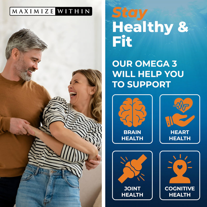 Maximum Slim Max Omega 3 Fish Oil Pills - Triple Strength Fish Oil Supplement (2000 mg Total Omega 3 Fatty Acids: 600mg DHA + 800 mg EPA per Serving)