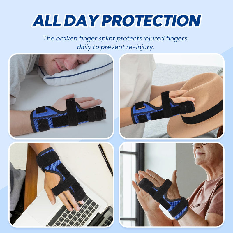 Pinky Finger Splint, Trigger Finger Splint for Ring Finger, 4th or 5th Broken Finger Splint, Metacarpal Finger Splint for Boxer's Fracture, Ulnar Nerve, Arthritis, Fits Left & Right Hand, M