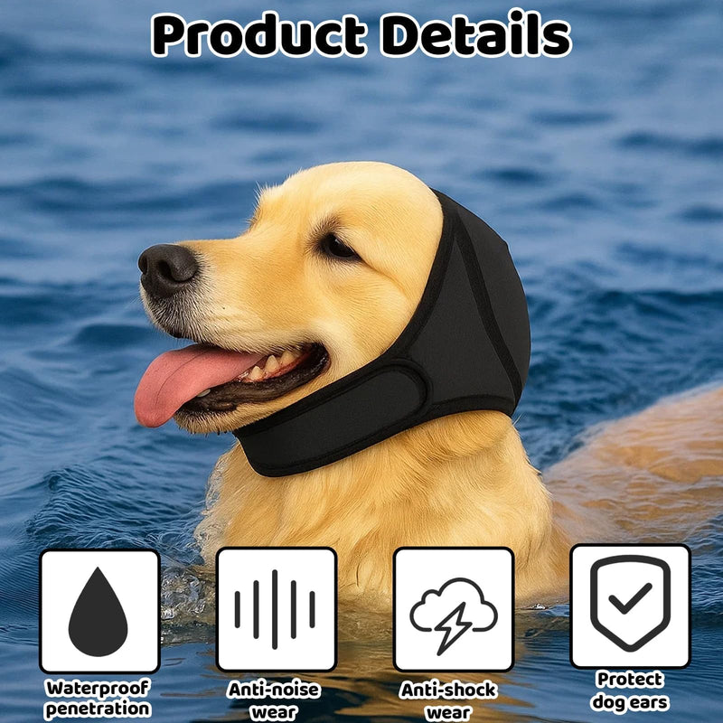 Grey Dog Ear Defenders, Adjustable Noise Cancelling Ear Muffs for Dogs, Soft Comfortable Protection for Bathing Grooming and Loud Events Large (45-60 cm)