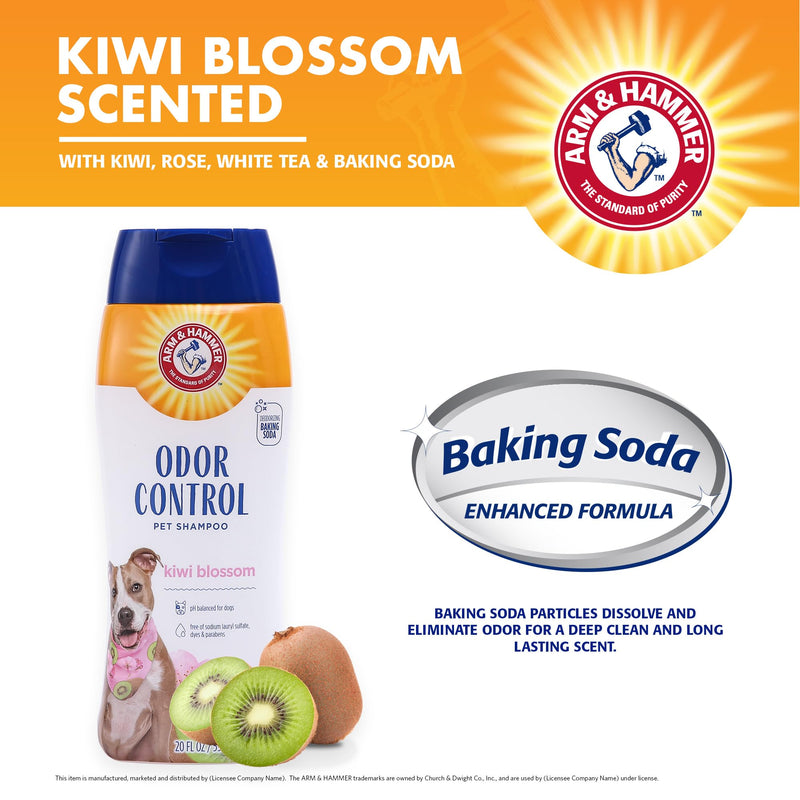 Arm & Hammer Super Deodorizing Shampoo For Dogs - Odor Eliminating Dog Shampoo For Smelly Dogs & Puppies With Arm & Hammer Baking Soda -- Kiwi Blossom Scent, 20 Fl Oz,White 20 Fl Oz (Pack of 1) - BeesActive Australia