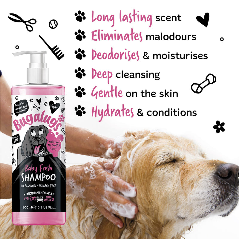 Baby Fresh Dog Shampoo 16.85 FL Oz Dog Grooming Shampoo Products for Smelly Dogs with Baby Powder Scent, Best Puppy Shampoo Baby Fresh, Shampoo Conditioner, Vegan pet Shampoo Professional - PawsPlanet Australia