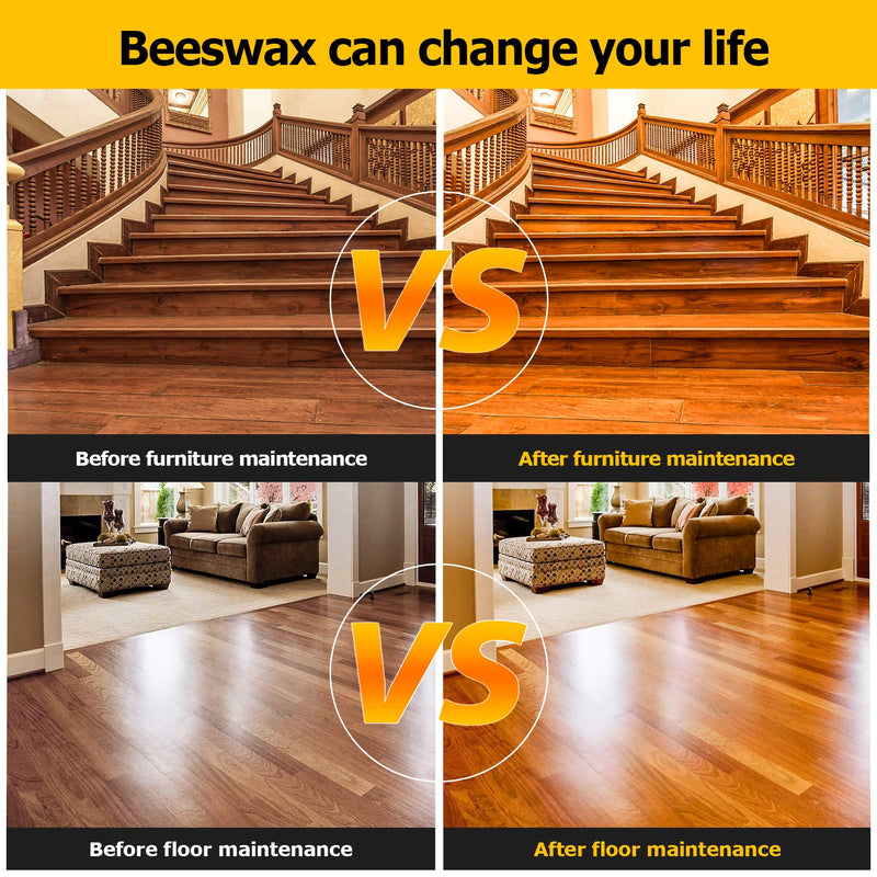 CARGEN Beeswax Furniture Polish, Wood Seasoning Beeswax for Furniture Wood Polish for Floor Tables Chairs Cabinets for Home Furniture to Protect and Care 1pcs Wood Wax and Sponge Christmas Gifts - BeesActive Australia
