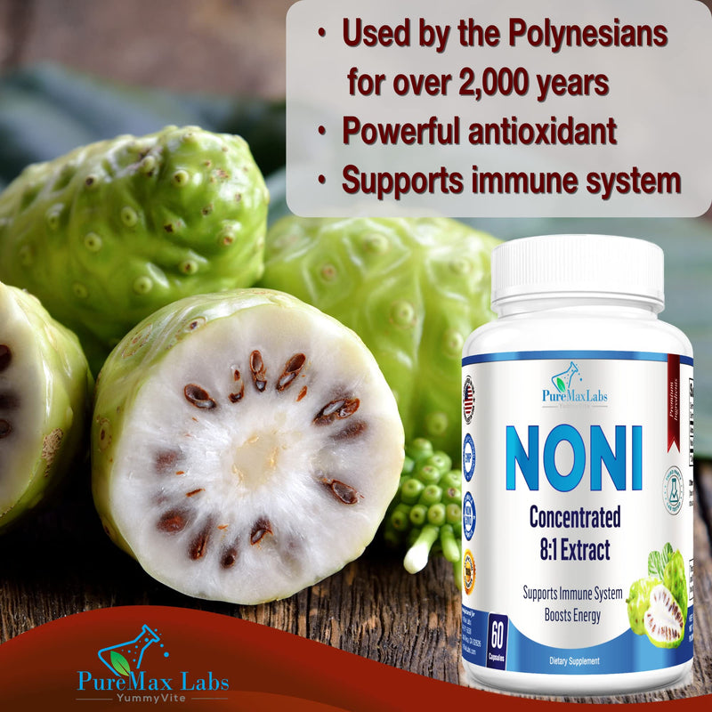 Noni Capsules - Noni Fruit Extract, (Morinda Citrifolia), Immune Support - 60 Capsules - BeesActive Australia