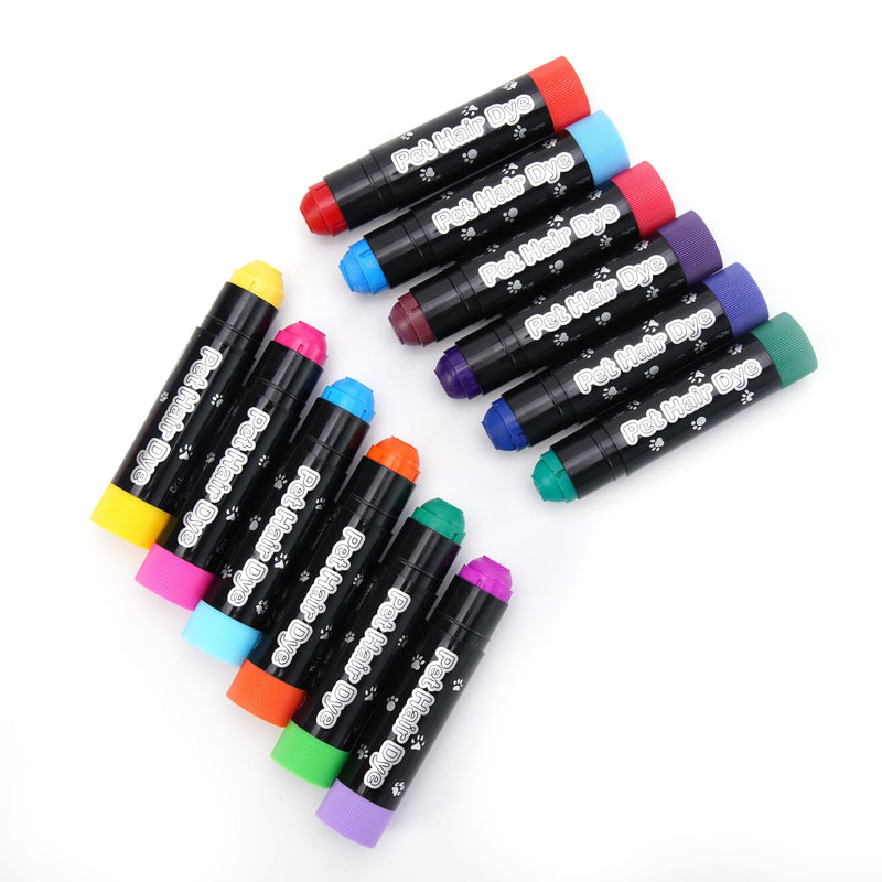Dog Hair Dye Temporary Pet hair dye Pigment 12 Colour Pet Fur Markers Pen Washable Pet Safe Hair Dye for Dog, Horse, Cats, Cattle and All Pets - BeesActive Australia