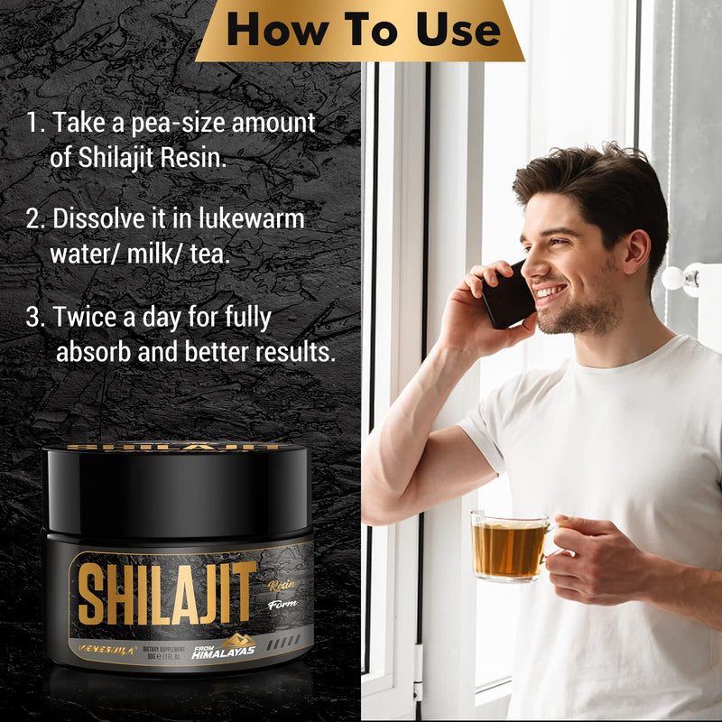 Shilajit Resin - Organic Shilajit Resin Third Party Tested Rich in 85+ Trace Minerals, Gold Grade Himalayan Pure Shiljait for Energy (1 Fl Oz (Pack of 1)) Unflavored 1 Ounce (Pack of 1) - BeesActive Australia