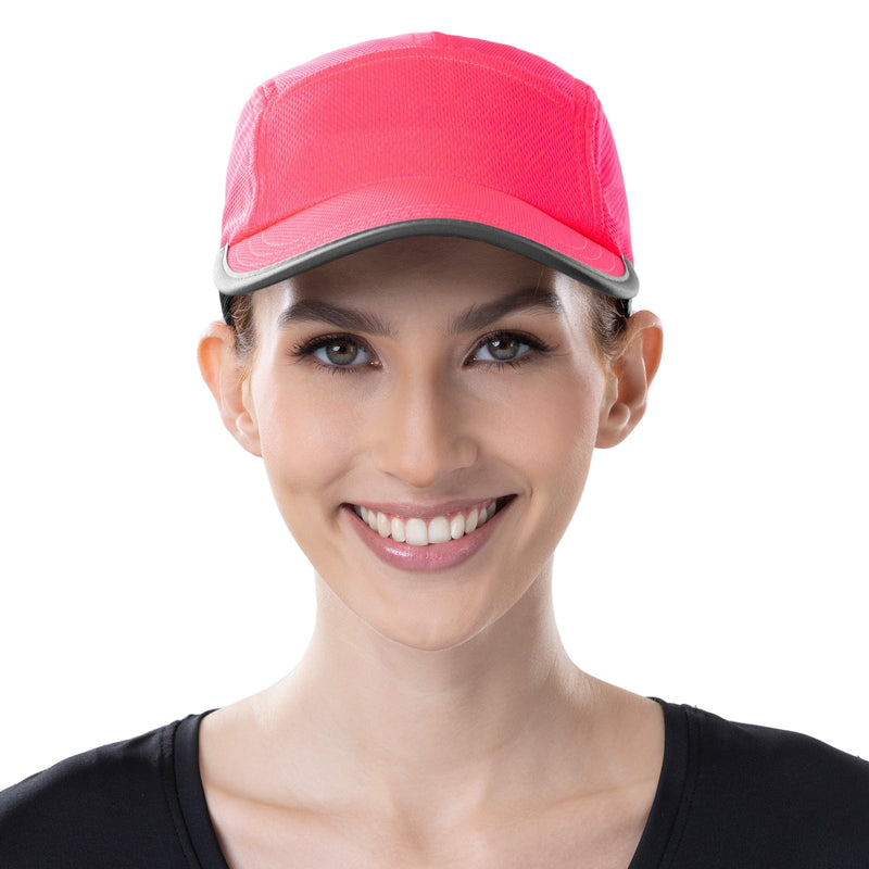 Headsweats Women's Performance Reflective Race Hat Baseball Cap for Running and Outdoor Lifestyle One Size Neon Pink