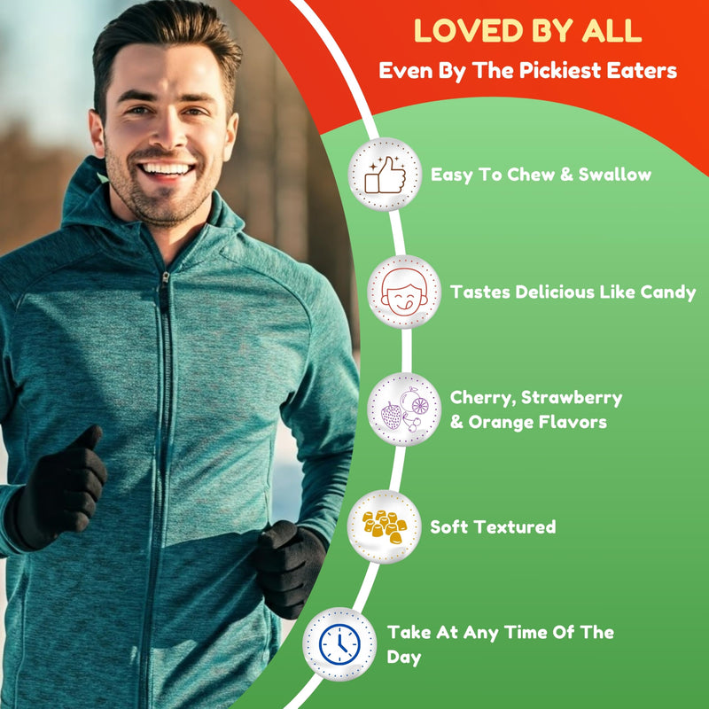 Halal & Vegetarian Multivitamin Gummies for Adults, 45 Servings. With 12 Essential Vitamins & Minerals. Gelatin & Gluten Free. Non GMO Gummy Vitamins for Women & Men Support Immune & Overall Wellness