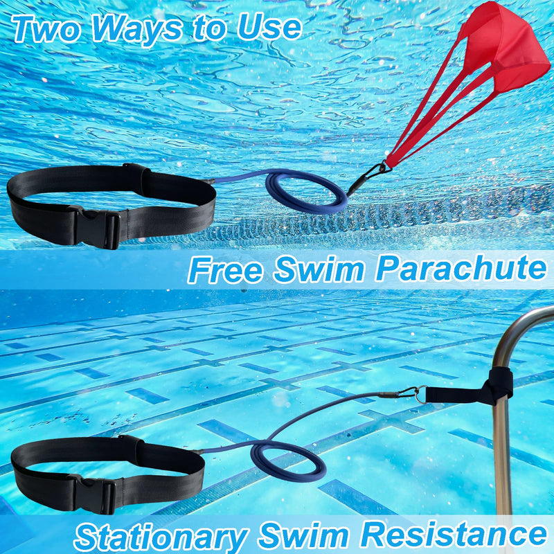 Swimming Resistance Training Set - Aquatic Resistance Belt, Swim Parachute, Pool Trainer Set A - BeesActive Australia