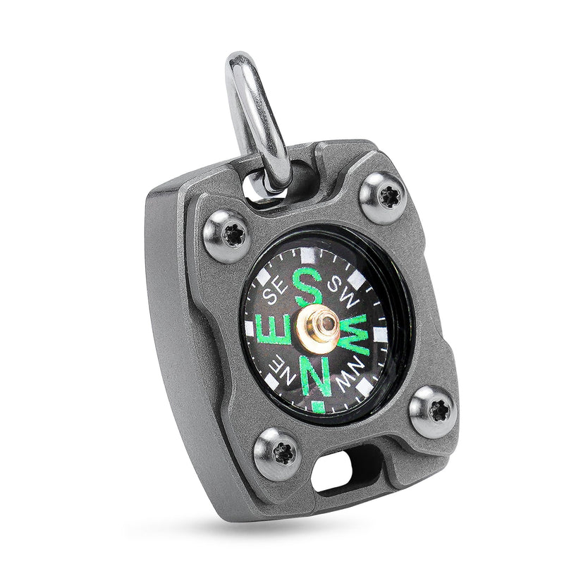 MecArmy Mini Titanium/Brass Compass, Waterproof IPX5 Pocket Compass for Hiking & Survival, Keychain & Necklace Gifts for Men & Women, Ideal Graduation & Outdoor Adventure Present CMP2-Titanium