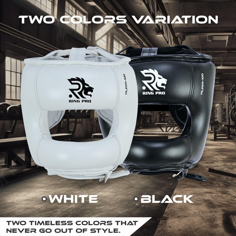 Boxing Headgear for Men and Women Leather Sparring Head Gear for Boxing MMA Muay Thai Kickboxing and Martial Arts Training Black Medium - BeesActive Australia