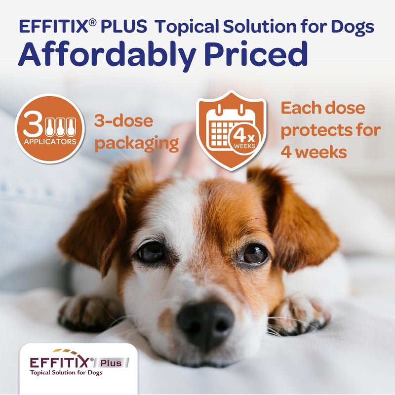 EFFITIX Plus Topical Solution for Dogs - Waterproof Flea and Tick Treatment for Small Dogs (11-22.9lbs) 3 Doses by Virbac