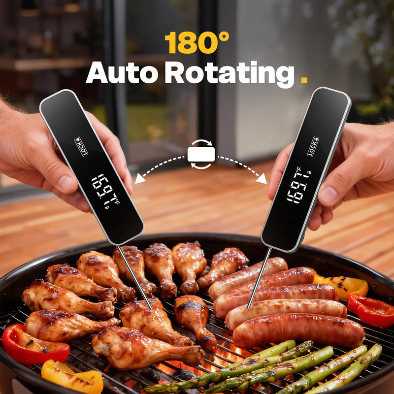 0.3S Professional Instant Read Meat Thermometer – Digital Food Thermometer for Cooking, Grilling, BBQ, Candy, Air Fryer, Griddle – Kitchen Gadget Essentials & Gifts for Him Dad Men Birthday – Grey