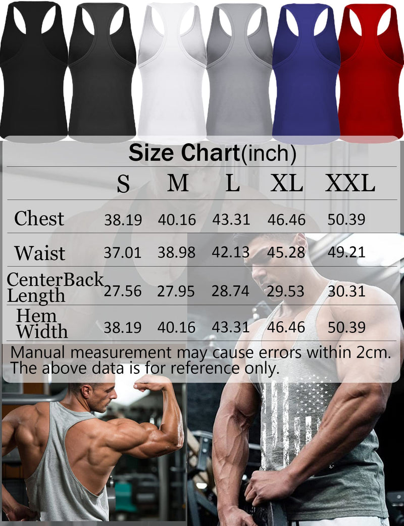 Babioboa Men's 3 Pack Gym Workout Tank Tops Y-Back Muscle Tee Stringer Bodybuilding Sleeveless T-Shirts X-Large Black/Grey/Red - 3 Pack - BeesActive Australia