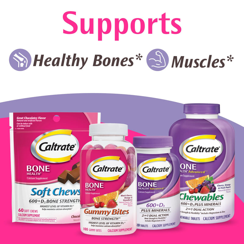 Caltrate 600 Plus D3 Vitamin D and Calcium Supplement Tablets, 120 Count | Highest Level of Vitamin D3, Maximizes Calcium Absorption to Support Strong Bones and Daily Function New 120 Count (Pack of 1)