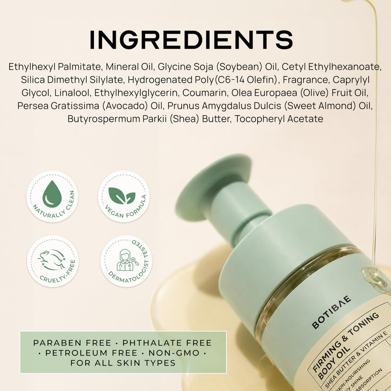 Shea Butter & Vitamin E Body Oil For Skin - Dermatologist Tested, Anti-Aging, Korean Skin Care - Deep Hydration, Firming Body Glow & Fast-Absorbing For Smooth Glass Skin - Vegan, 5 Fl Oz Shea Butter & Vitamin E