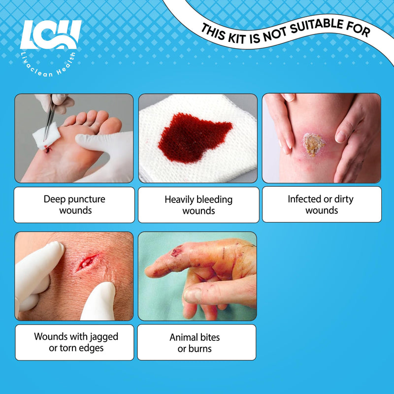 43 Pcs Wound Closure Strips Kit - Butterfly Bandages, 4 Types - Zip Suture Bandages, Gauze Pads, PU Dressings, Alcohol & Cotton Swabs - Emergency Wound Closure Kit for Cuts, Lacerations & Abrasions