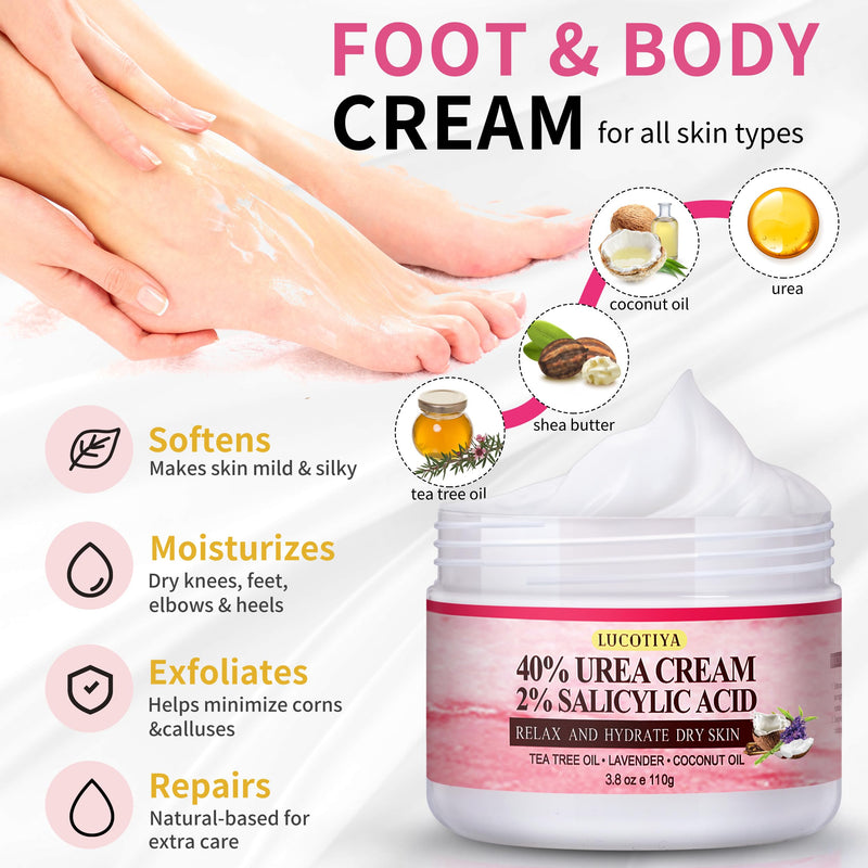 LUCOTIYA Pedicure Kit Foot Spa Soak Set Callus/Cuticle Remover File, Dead Skin Urea Cream for Feet Aloe Lavender Pedicure Supplies for Dry Cracked Feet for Women Men ﻿ - BeesActive Australia