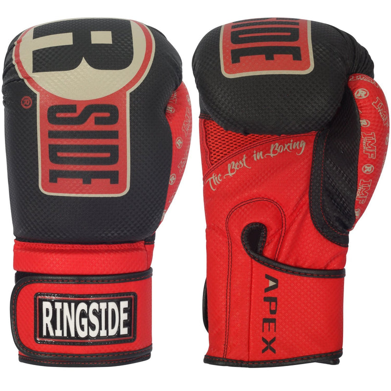Ringside Apex Bag Gloves, IMF-Tech Boxing Gloves with Secure Wrist Support, Synthetic Boxing Gloves for Men and Women Large-X-Large Black/Red