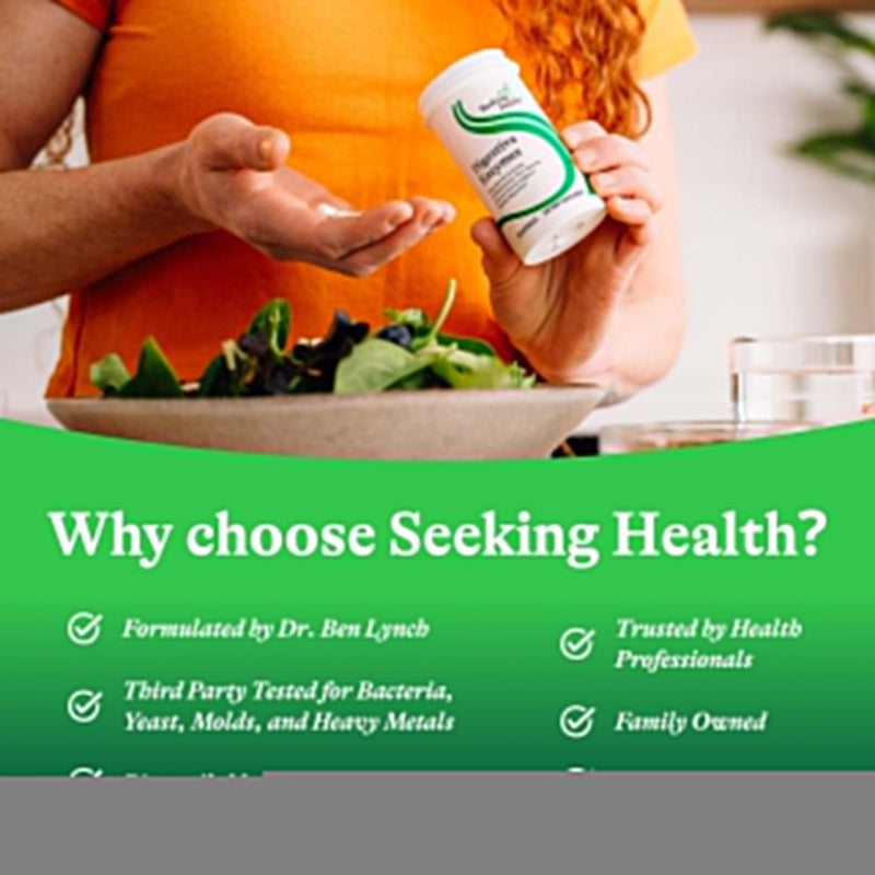 Seeking Health Digestive Enzymes- Enzymes for Protein, carbohydrates, fats, Lactose, and starches to Support Healthy Digestion- 60 Capsules