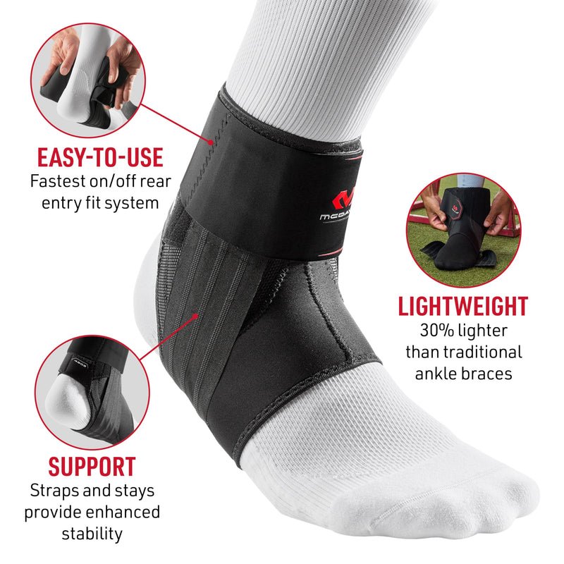 McDavid Ankle Brace, Low Profile Lace-Free Phantom Ankle Braces for Men Basketball and more. Lightweight Design, Advanced Strapping & Flex-Support Medium/Large (Pack of 1) - BeesActive Australia