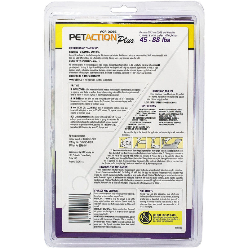 Pet Action Plus for Dogs, 8 Doses - 45 to 88 lbs. - BeesActive Australia