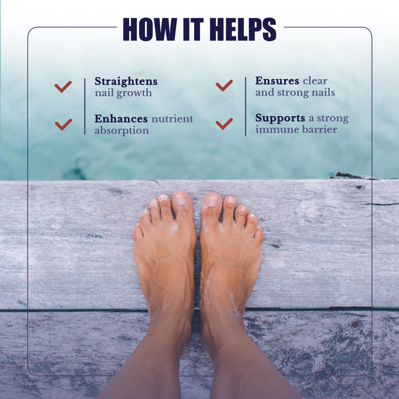 Bare Feet - Toenail Care - Nails Supplement with Vitamin A, Vitamin C, Oregano Powder and More - Nail Repair, Growth and Nail Care – Foot Health, 60 Capsules
