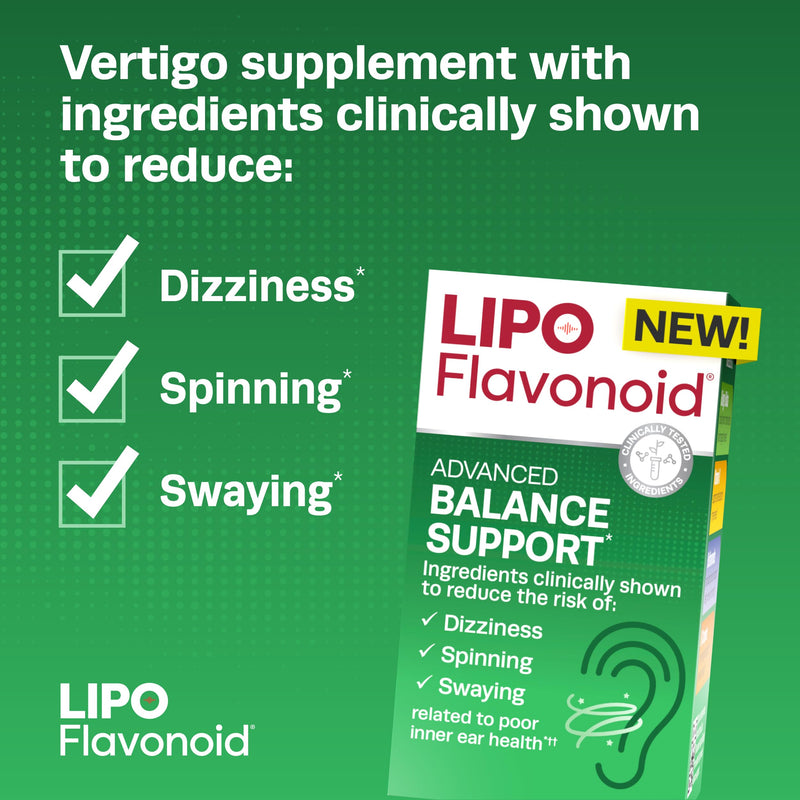Lipo-Flavonoid Balance Support Supplement - Inner Ear Health & Vertigo Relief with Ginkgo Biloba, Bioflavonoids, & B Vitamins - Reduces Dizziness, Spinning, & Swaying - 30-Count Unflavored 30 Count (Pack of 1) - BeesActive Australia