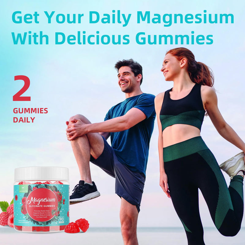 90 Ct Magnesium Glycinate Gummies for Adults Sugar Free | Magnesium Supplement with Glycinate & Malate, L-Theanine, Ashwagandha, Zinc, Vitamin B6 & D3, Supports Relaxation & Sleep Raspberry 90 Count (Pack of 1)