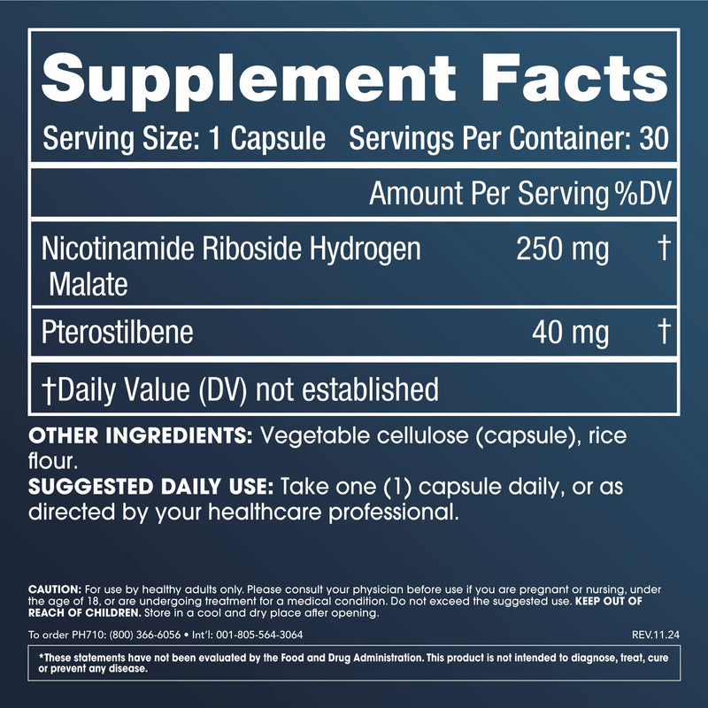 ProHealth Nicotinamide Riboside + Pterostilbene | 30 Capsules | NAD+ Support Plus Sirtuin Activation for Optimized Aging | USA Manufactured, Triple Lab-Tested
