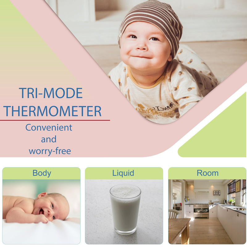 Amplim Non-Contact Forehead Thermometer for Adults, Kids & Infants | Ampmed No-Touch Medical Grade Temporal Fever Thermometer with Case, Nurse Accessories for Work, FDA-Cleared Pink Termometro Digital
