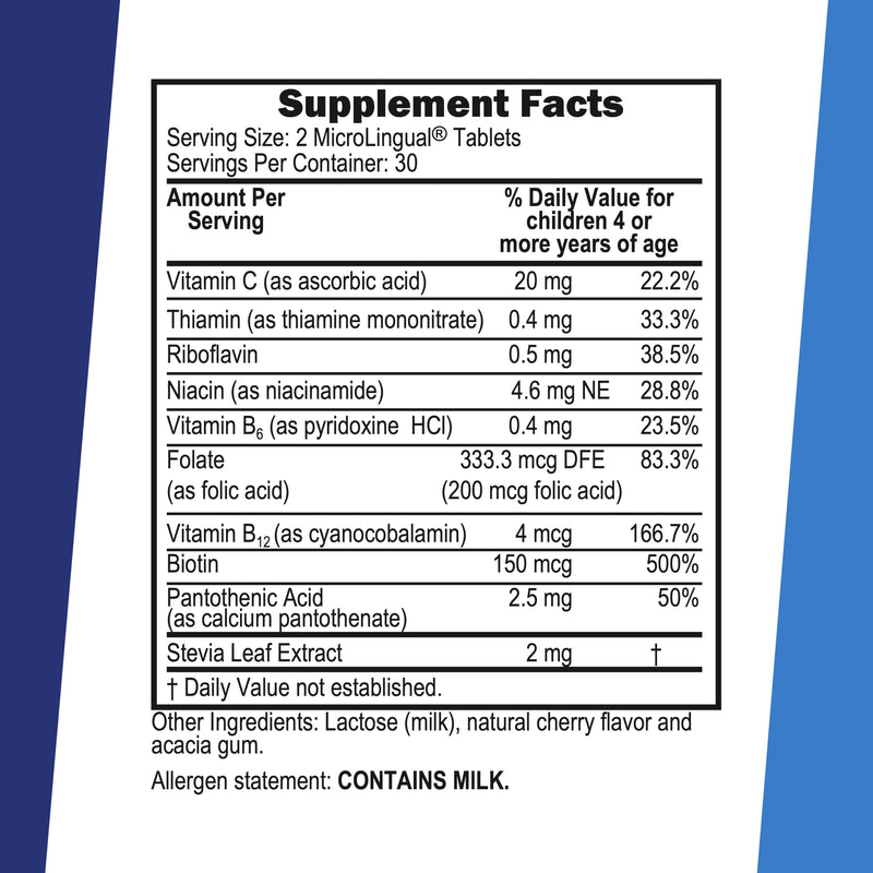 Superior Source Children?s B Complex with Vitamin C - Multivitamin for Heart Health Support - Folic Acid Supplement for Kids - Immune Support Formula with Vitamin C - 60 Instant Dissolve Tablets