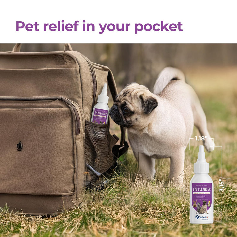 Dog & Cat Eye Cleaner Drops – Tear Stain Remover, Eye Wash for Dogs & Cats, Soothes Irritation, Cleans Discharge & Redness, Gentle Pet Eye Care Solution 100ml