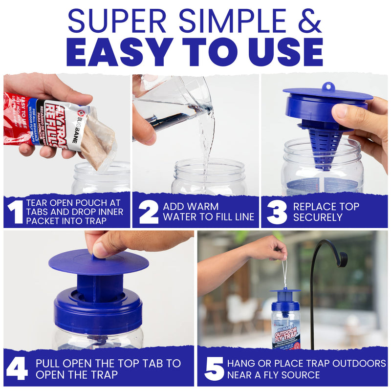 Fly Trap Bait Refills 3x30g. Natural Fly Magnet Bait Refill for All Reusable Outdoor Fly Traps. Fly Bait Refill Packets Fly Attractant Fly Bait Granules. Fly Trap Attractant - BeesActive Australia