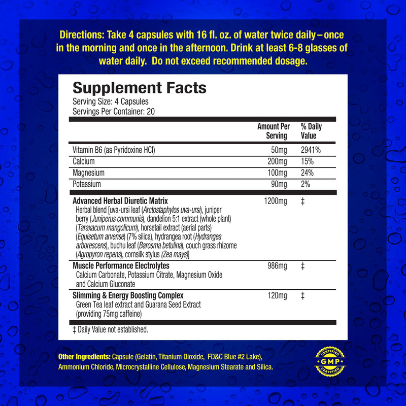 Maximum Human Performance Xpel Maximum Strength Diuretic Water Pills, for Water Retention Relief, Weight Loss Support, with Vitamin B-6 Potassium Dandelion Root, 80 Capsules, (Pack of 2) 80 Count (Pack of 2)