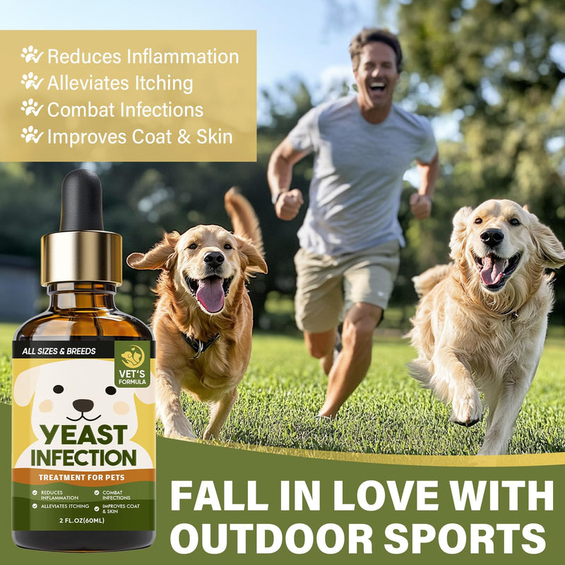 Yeast Infection Treatment for Dogs, Effective Dog Ear Infection Treatment, Natural Ingredients, for Relieve Allergies and Itching, Improves Pet Coat & Skin,60ML - BeesActive Australia