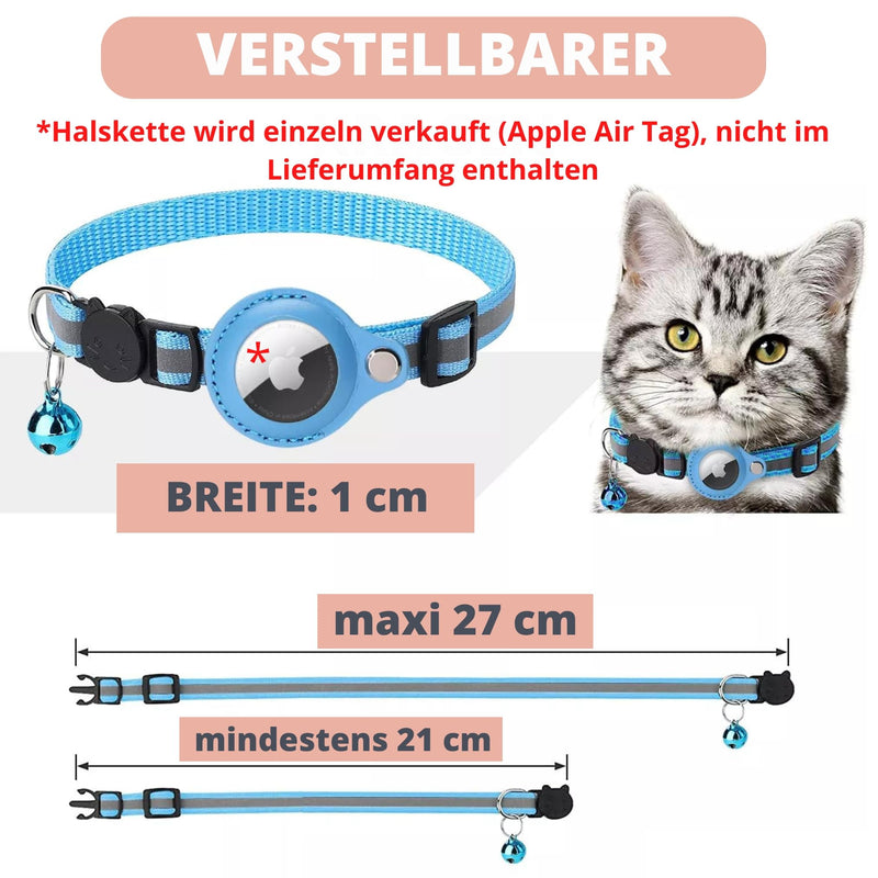 Croc-Cat airtag cat collar, accessories compatible with Apple Airtag, collar with safety buckle, anti-strangulation for kittens and small dogs, GPS airtag Not included! black - BeesActive Australia
