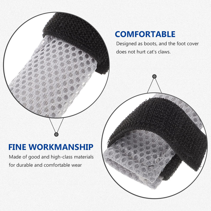 UKCOCO Anti-scratch Shoes for Cats - Adjustable Cat Shoes for Scratching Polyester Cat Paw Protector Cat Anti-slip Sock Shoes for Body Control Nail Trimming - BeesActive Australia