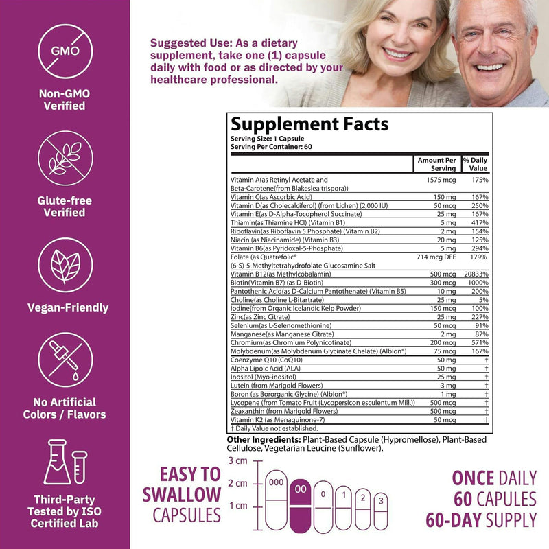 NatureGenX Just One Daily Methylated Multivitamin, 60 Capsules | Iron-Free with Methyl B12 & Methylfolate, Methylation Support for Men & Women, Vegan, Gluten-Free, Non-GMO 1