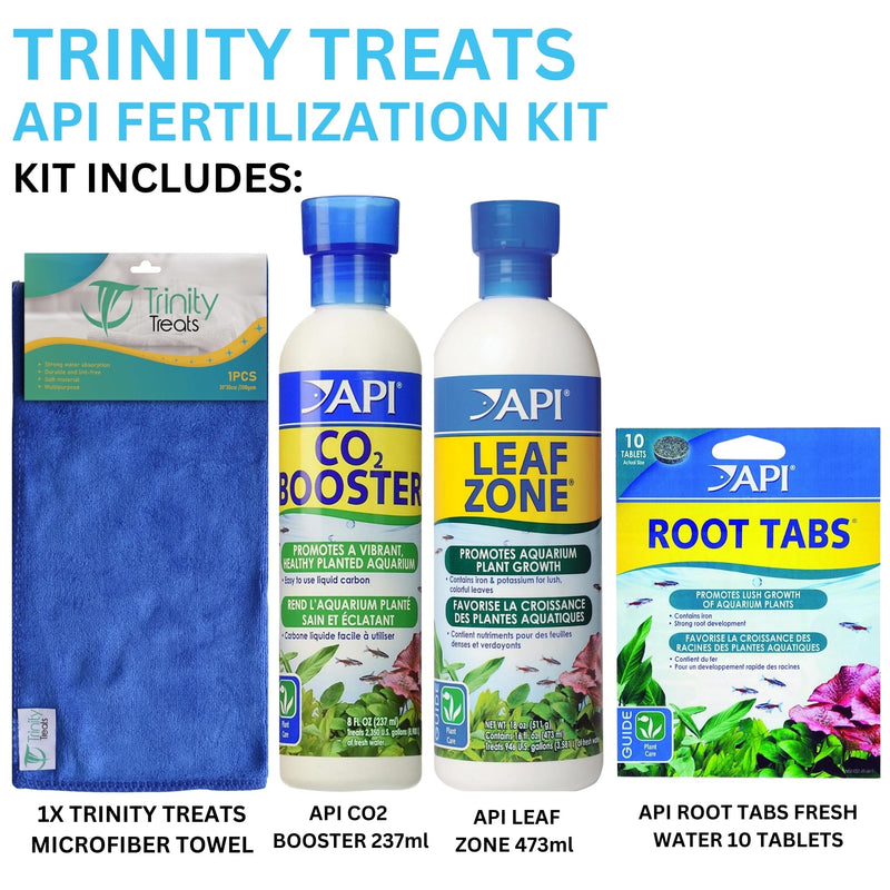 CO2 Booster 8 FL oz, Leaf Zone 16 FL oz, Root Tabs 10 CT, for Fresh Water Aquarium, Including Microfiber Cleaning Cloth (Leaf Zone, Root Tabs, CO2 Booster for Aquarium) - BeesActive Australia
