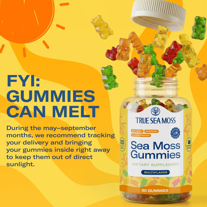 TrueSeaMoss Irish Sea Moss Gummies with Burdock Root & Bladderwrack – Formula for Adults & Kids – 60 Gummies (Packaging May Vary) 60 Count (Pack of 1)