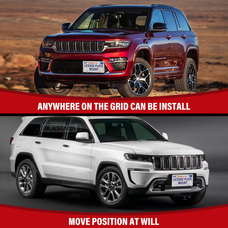 No Drill Front License Frame Compatible with Jeep Compass MP/552 Grand Cherokee WK2 Grand Cherokee 4xe WL Grand Wagoneer WS Wagoneer WS Anti-Theft License Plate Grille Mount Holder Car Tag Covers Compass MP552,GC WK2/4xe WL,GW WS,Wag WS - BeesActive Australia