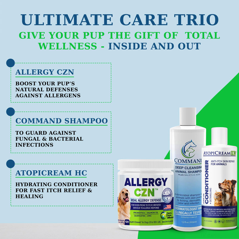 AtopiCream HC Leave-in 1% Hydrocortisone Conditioner Moisturizer for Dogs with Dry, Itchy Skin and Allergies, Pet Itch Relief, 8 oz - BeesActive Australia