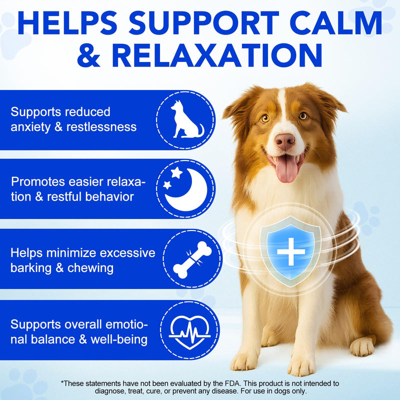 Dog Calming Treats for Anxiety Relief,150 Chicken Flavour Soft Chews for Dogs,Natural Stress Relief & Relaxation Support,Help Reduce Barking,Hyperactivity,Separation Anxiety & Sleep Aid for All Breeds